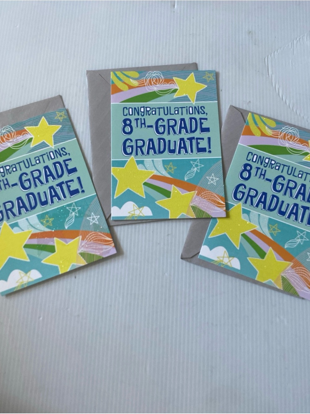 Bundle 8th-Grade Graduate Greeting Cards - Colorful Stars Design